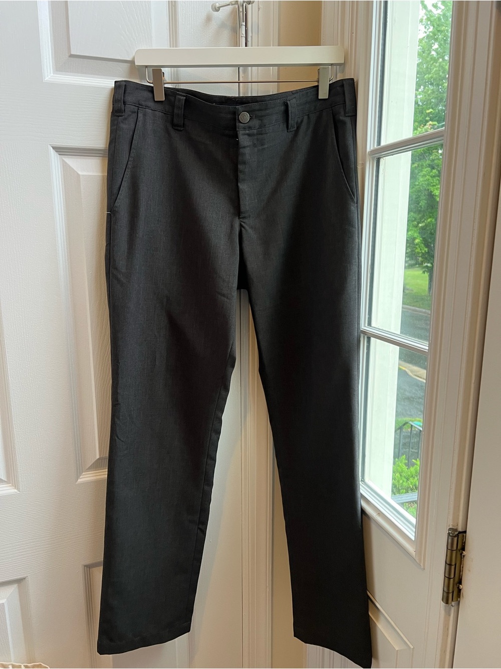 Bluffworks Charcoal Gray Performance Travel Dress Pants Men’s 33x32 Regular Fit